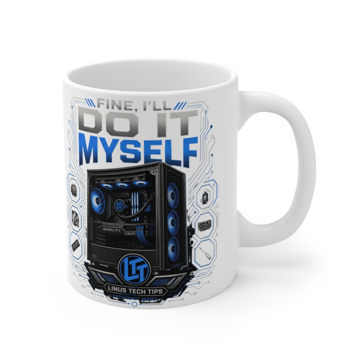 Linus Tech Tips "Custom PC Build" White Mug